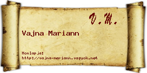 Vajna Mariann névjegykártya